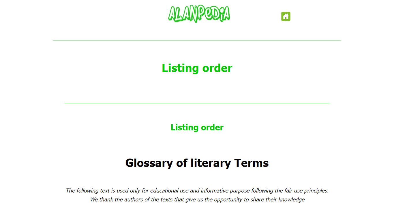 Listing order - Alanpedia free knowledge for all